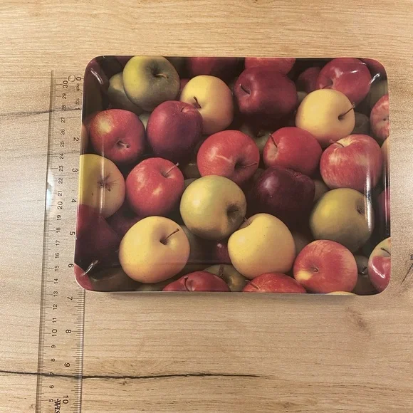 Starbucks Coffee Apple design Fruit Cheese Serving Tray plate 9"x7” Ceramic - Picture 2 of 6